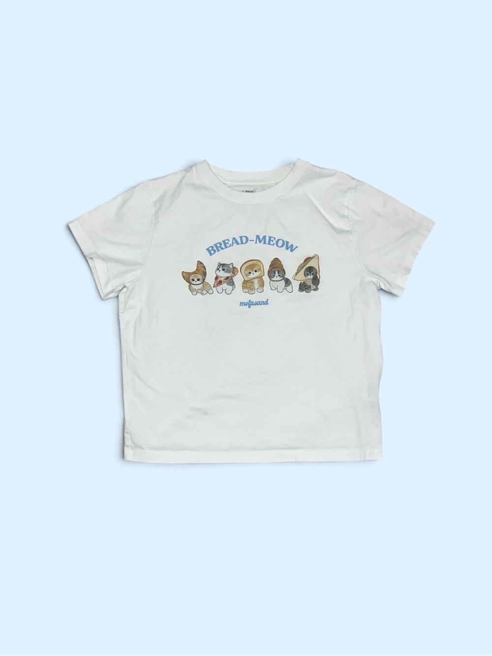 Uniqlo Mofusand Bread-Meow White Crop Top Women’s Size Medium Cropped Top Kawaii